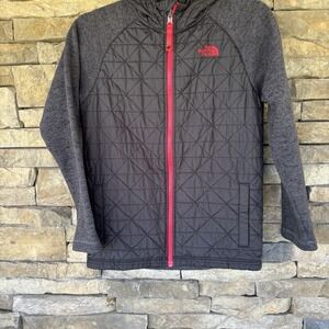 The North Face Hoodie Jacket Boy's Size 14/16 L Black Pockets‎ Zip
